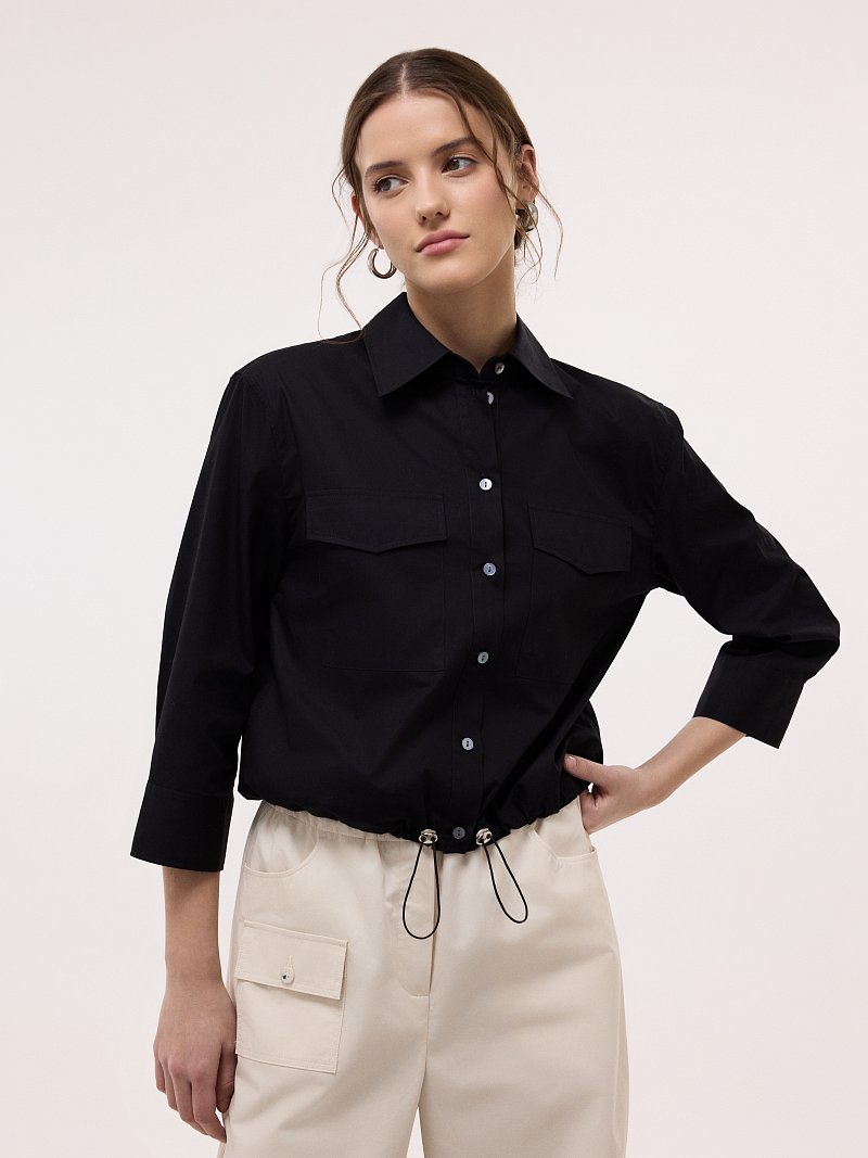 Укороченная рубашка с рукавами 3/4