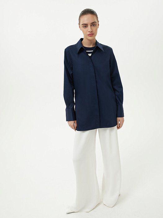 Удлиненная рубашка из хлопка: фото №2