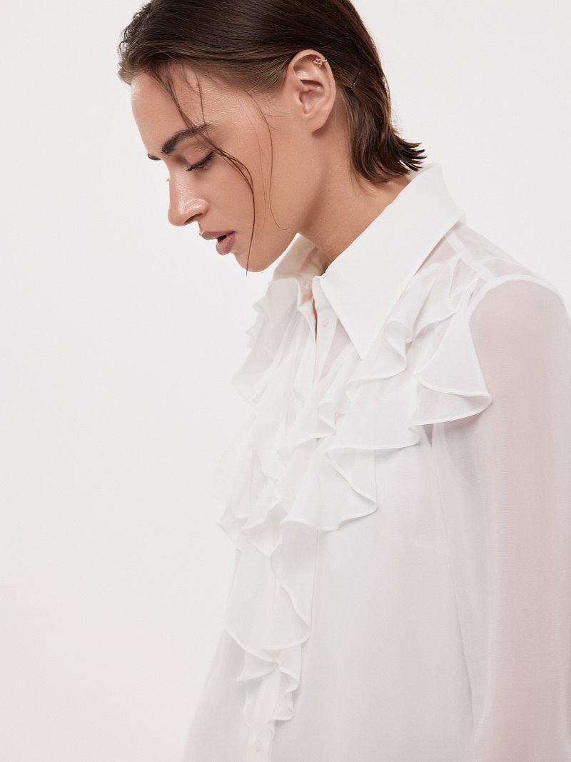 Блуза со съемным бантом