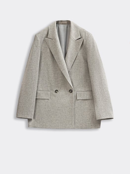 Прямой жакет из смесовой шерсти: фото №5