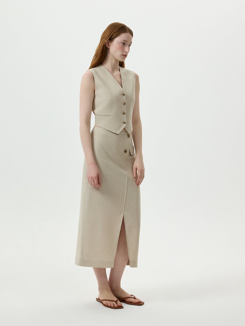 Юбка-миди с разрезом