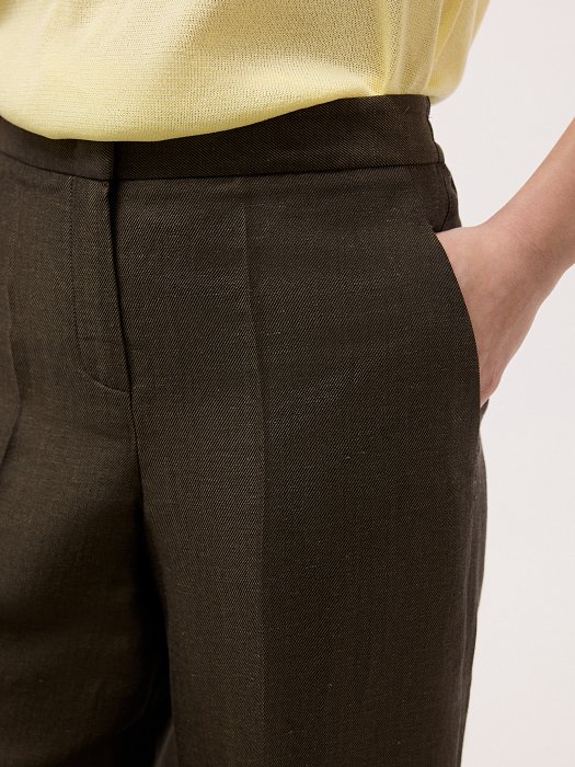 Прямые брюки изо льна: фото №3