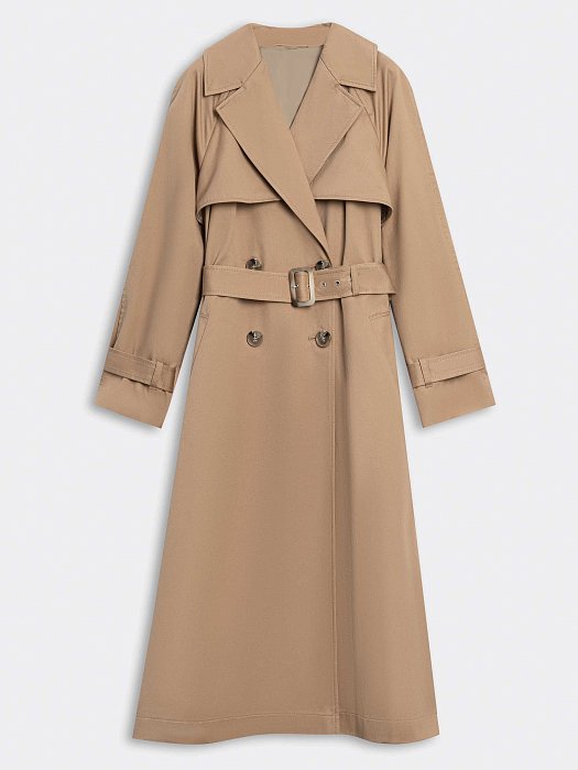 Плащ из хлопка с поясом: фото №9