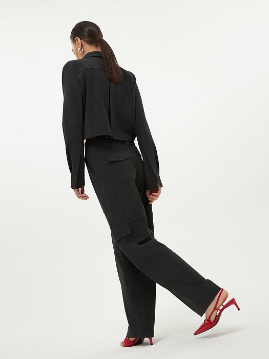 Брюки-карго из костюмной ткани: фото №4