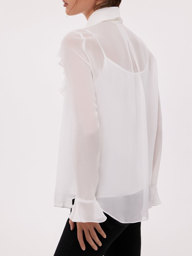 Блуза со съемным бантом