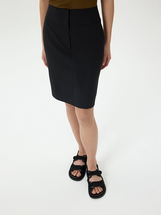 Прямая юбка с высокой посадкой: фото №2