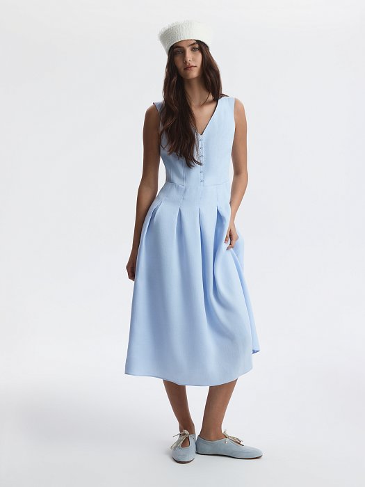 Расклешенное платье изо льна: фото №2