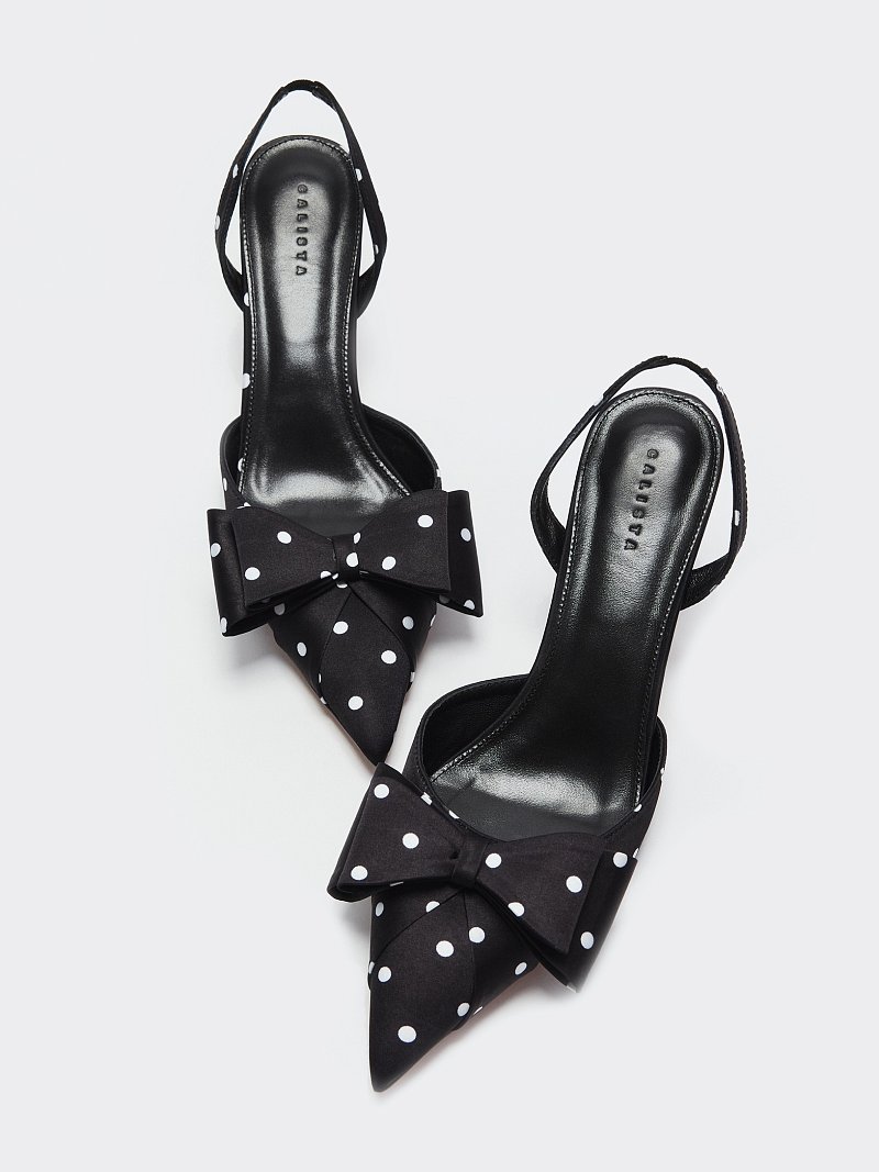 Туфли из сатина в горох