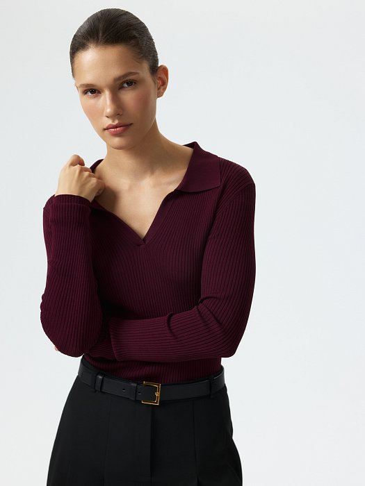 Лонгслив с V-вырезом: фото №2