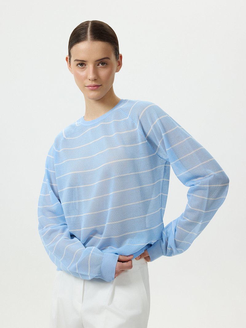 Тонкий джемпер в полоску