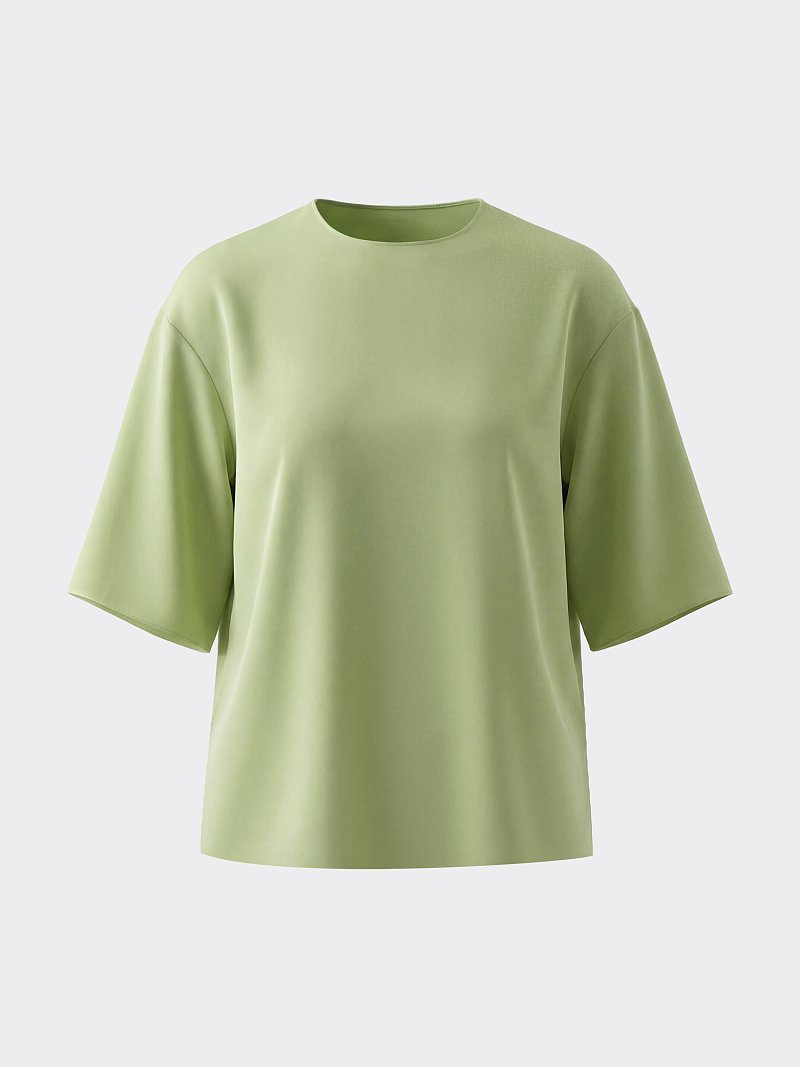 Атласная блуза на молнии