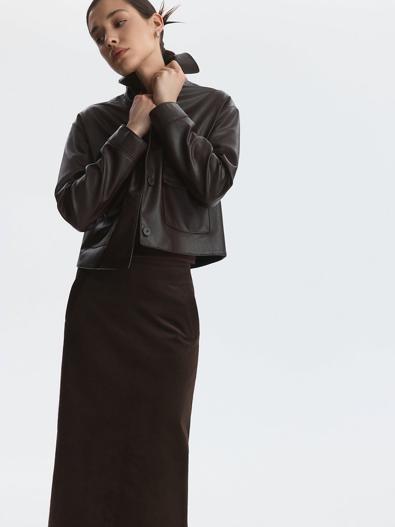 Вельветовая юбка-миди