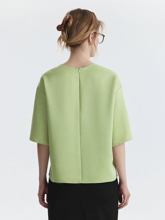 Атласная блуза на молнии: фото №5