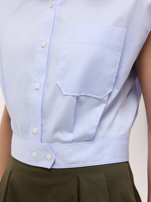 Укороченная рубашка без рукавов: фото №3