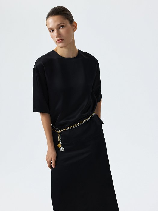 Юбка-миди из сатина: фото №2