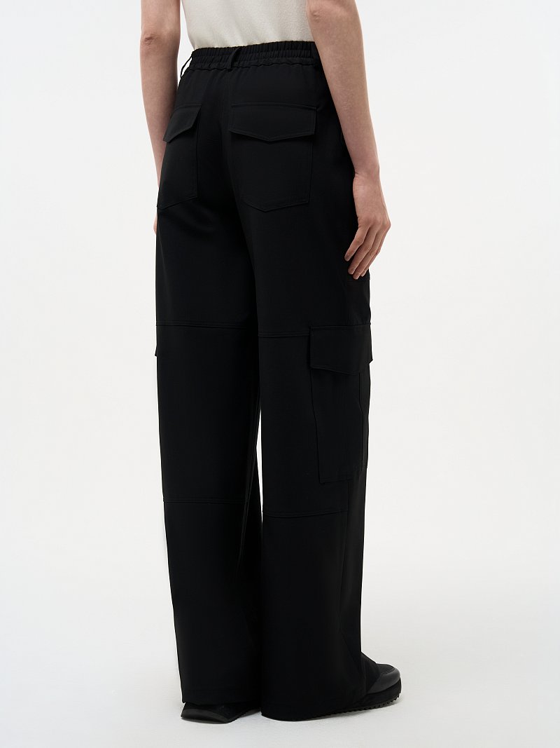 Брюки-карго из костюмной ткани