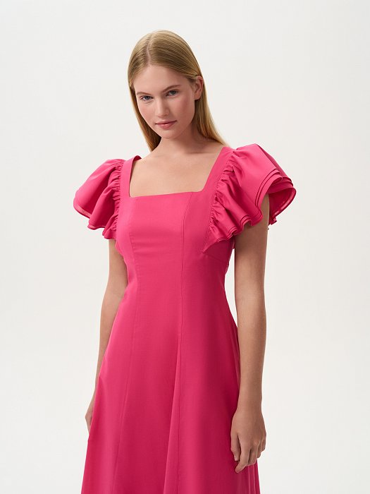 Платье из хлопка с воланами: фото №2