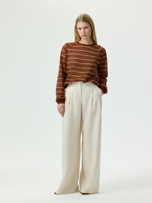 Широкие брюки из 100% льна