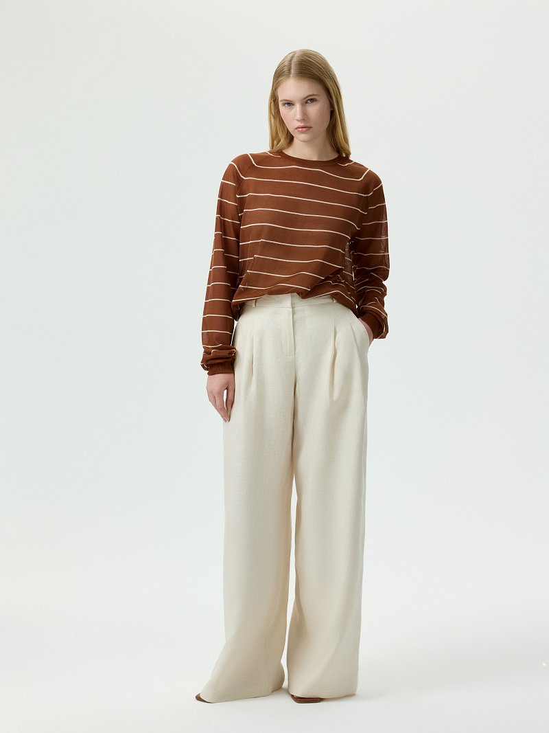 Широкие брюки из 100% льна