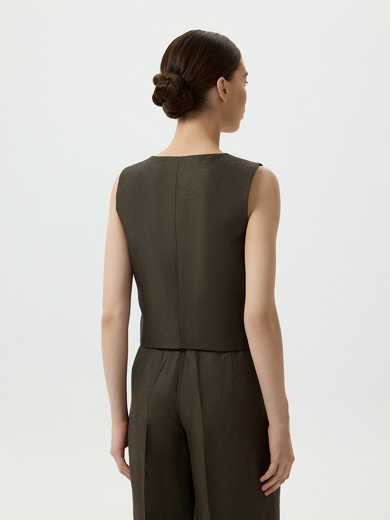 Льняной жилет