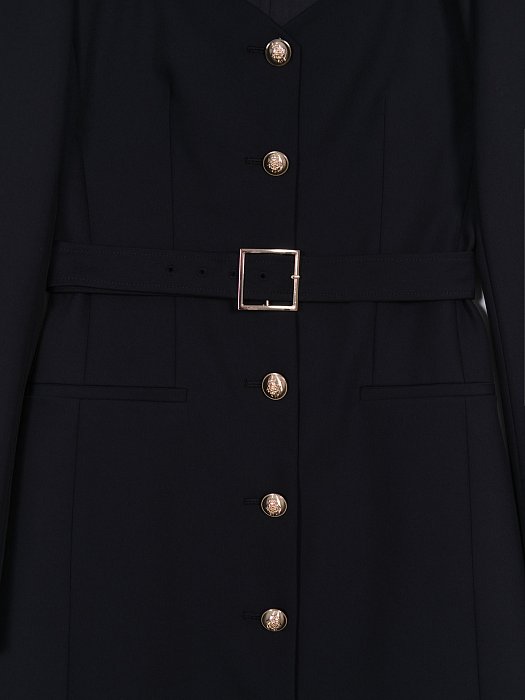 Платье из костюмной ткани с поясом: фото №9