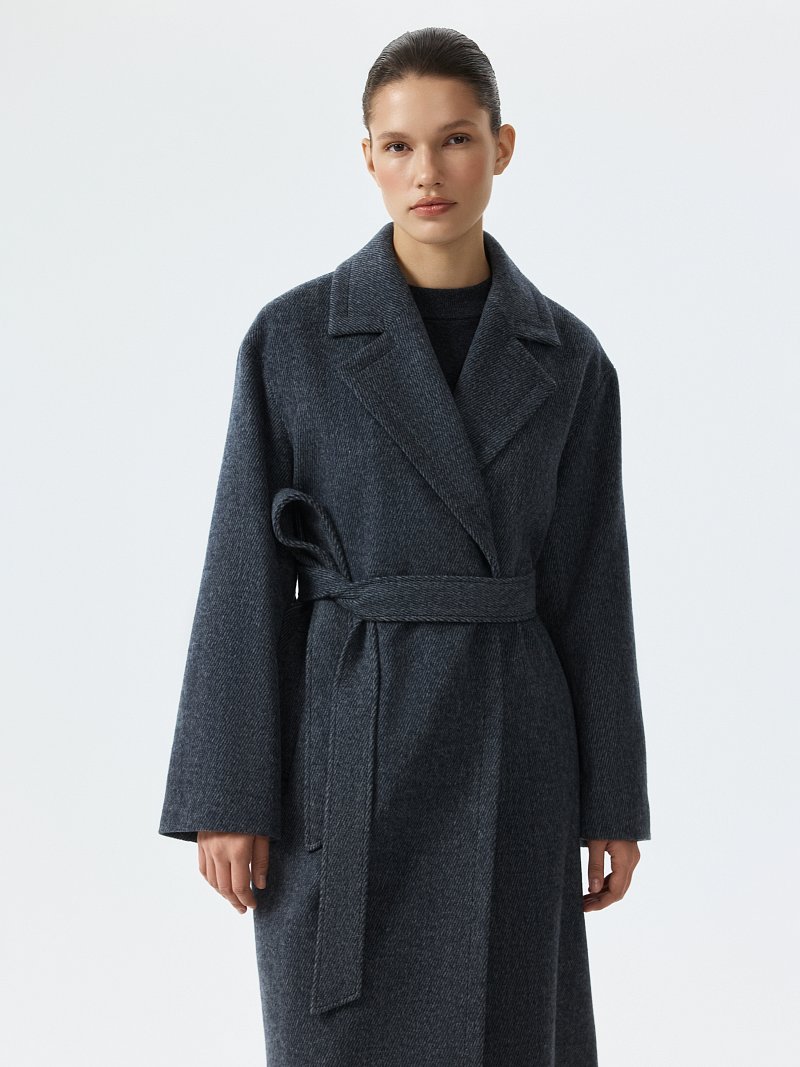 Пальто-халат в полоску