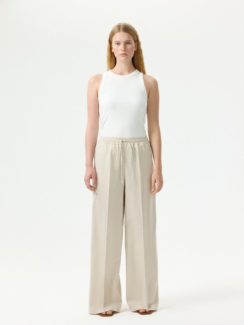 Брюки из хлопка и льна