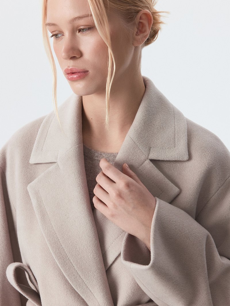 Пальто из шерсти с шелком