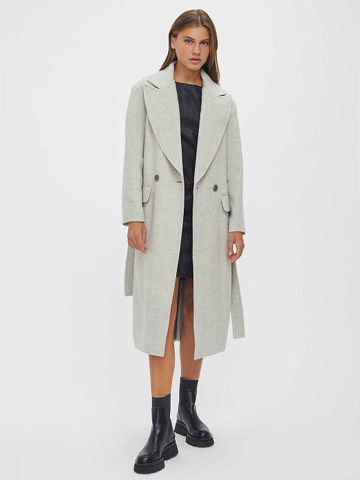 Пальто с узором в елочку: фото №2