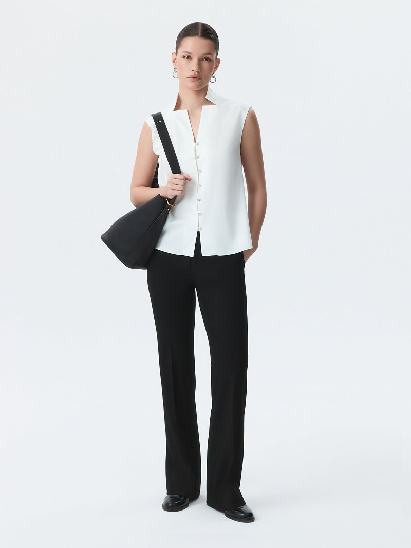 Хлопковая блуза без рукавов