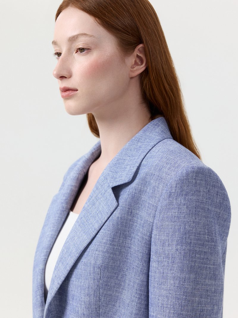 Прямой жакет со льном (Р158)