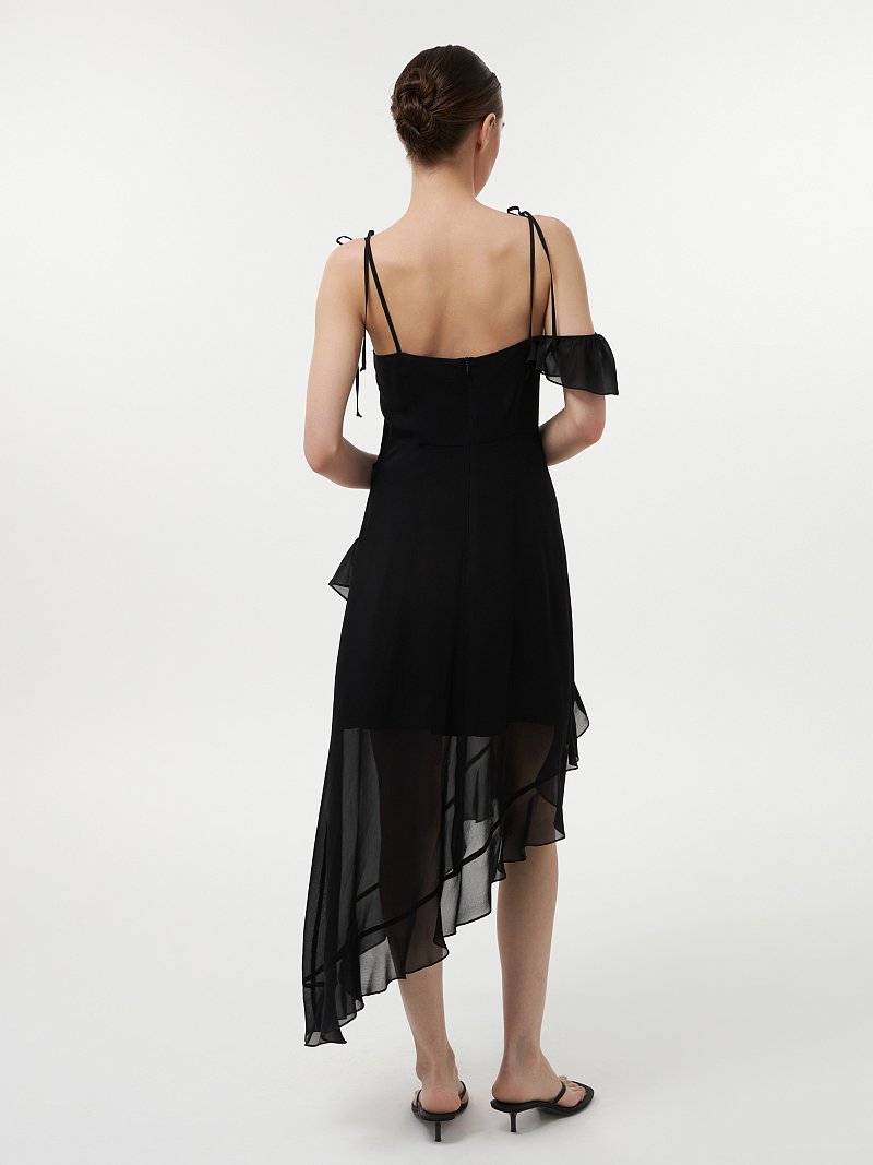 Шифоновое платье с воланами