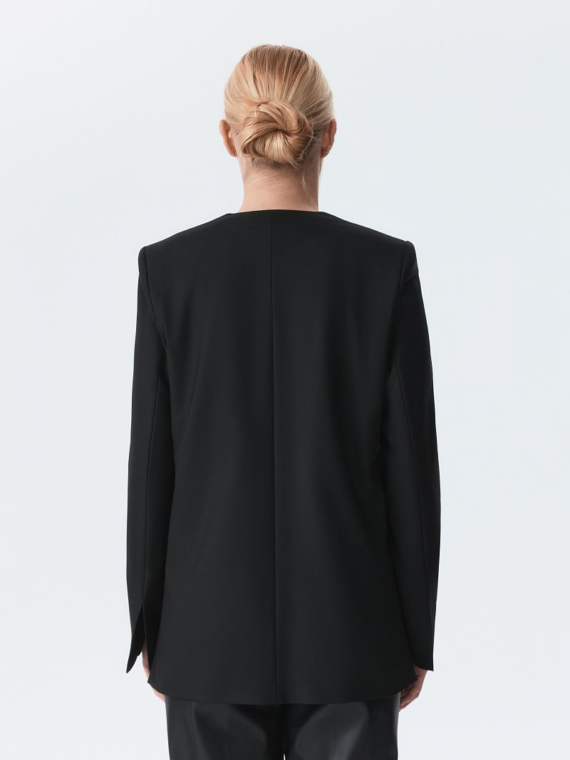 Прямой жакет без лацканов (Р158)