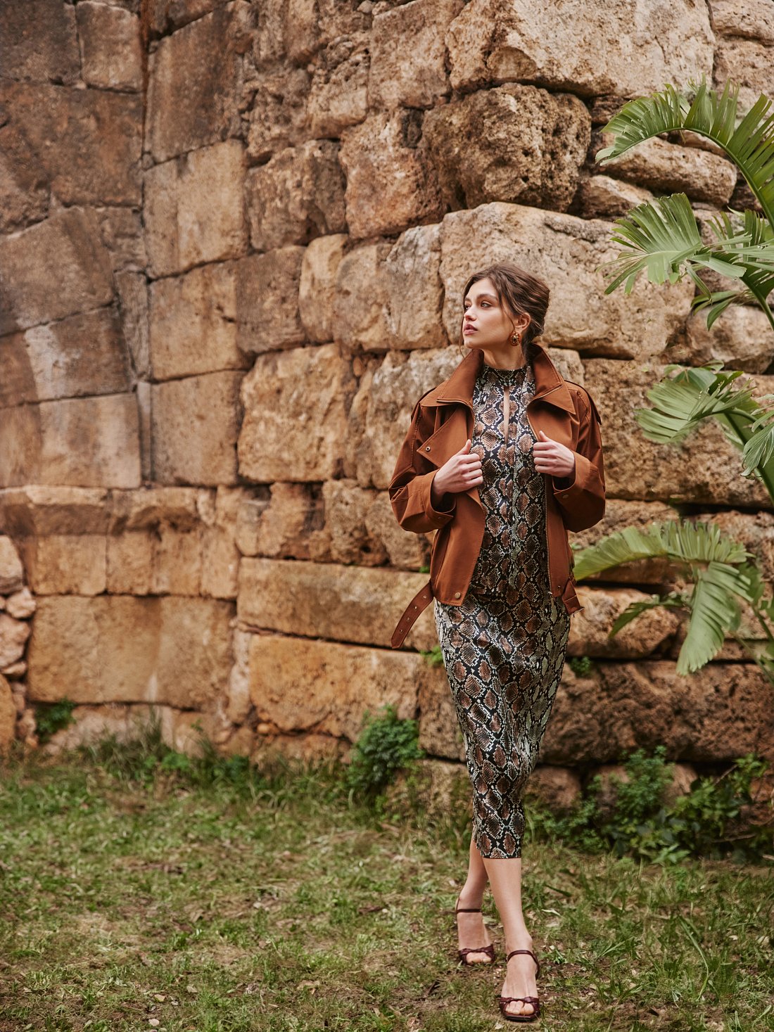 Атласная юбка со змеиным принтом: фото №1