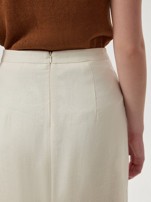 Прямая юбка из 100% льна: фото №3