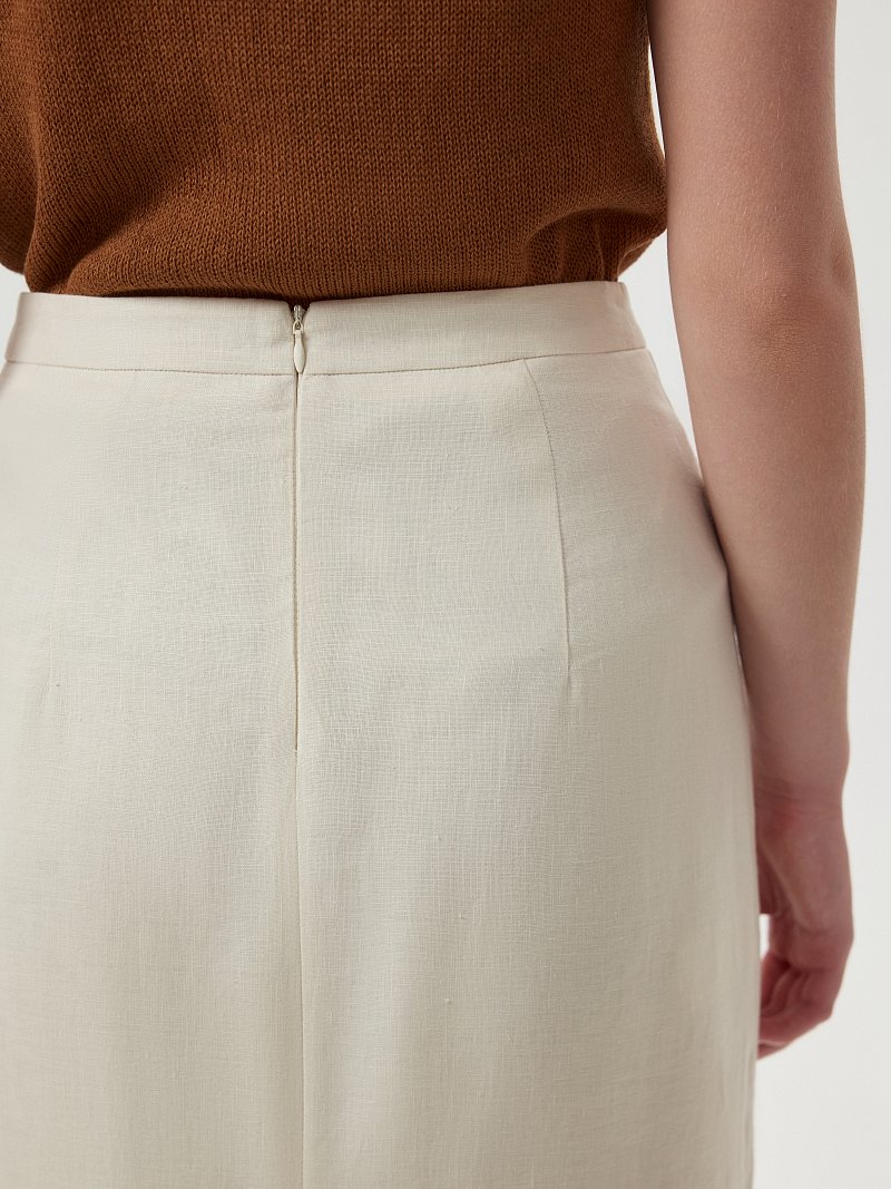 Прямая юбка из 100% льна