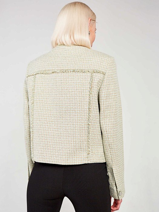 Жакет букле с бахромой: фото №4