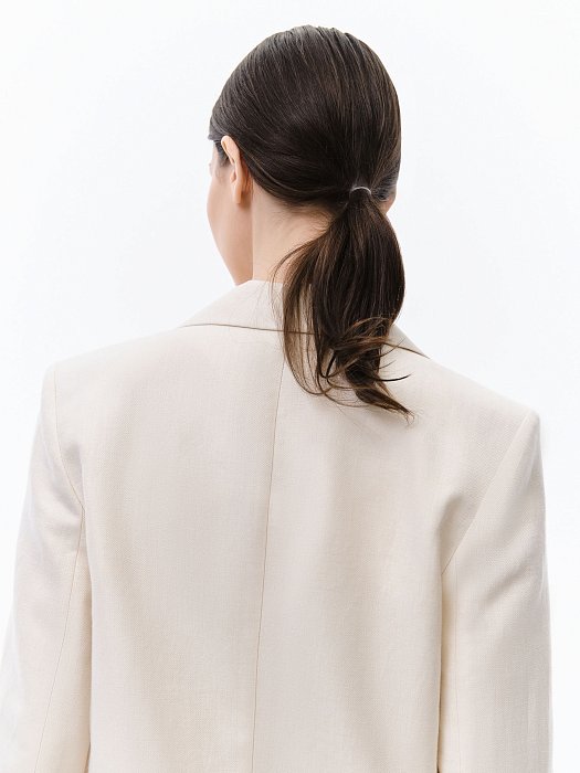 Прямой жакет из смесового льна: фото №7