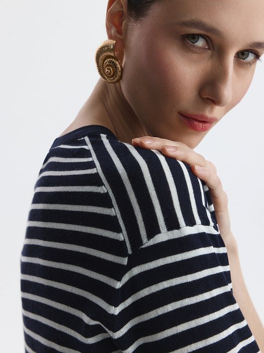 Джемпер из хлопка в полоску: фото №5