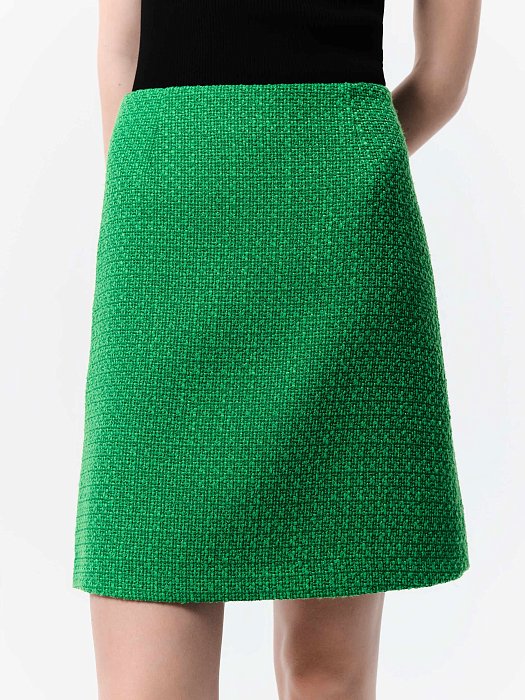 Юбка-мини из фактурной ткани: фото №3