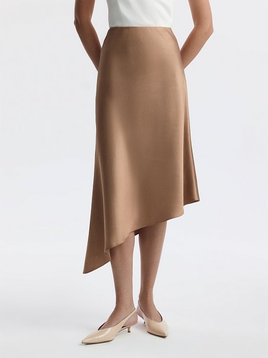 Атласная юбка со льном: фото №3