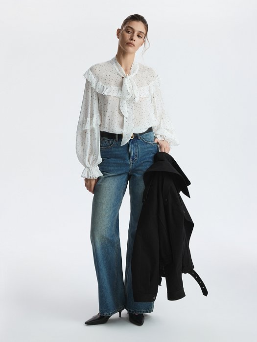 Шифоновая блуза с воланами: фото №2
