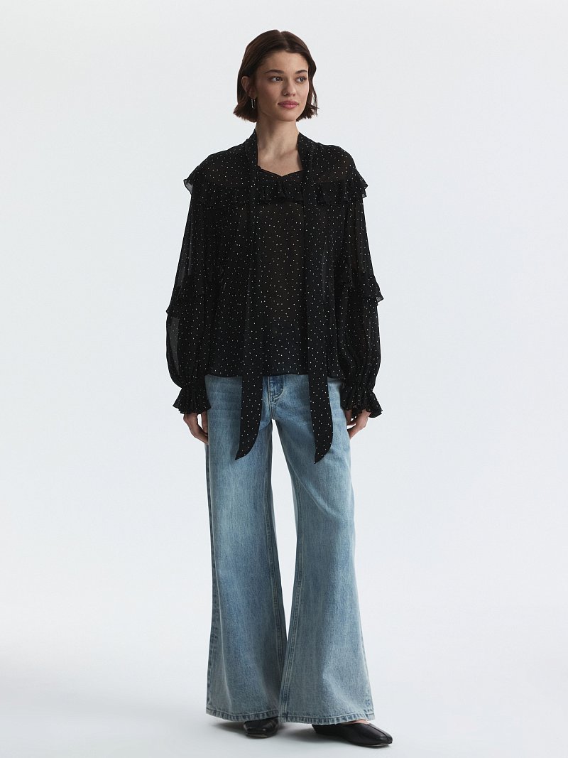 Шифоновая блуза с воланами