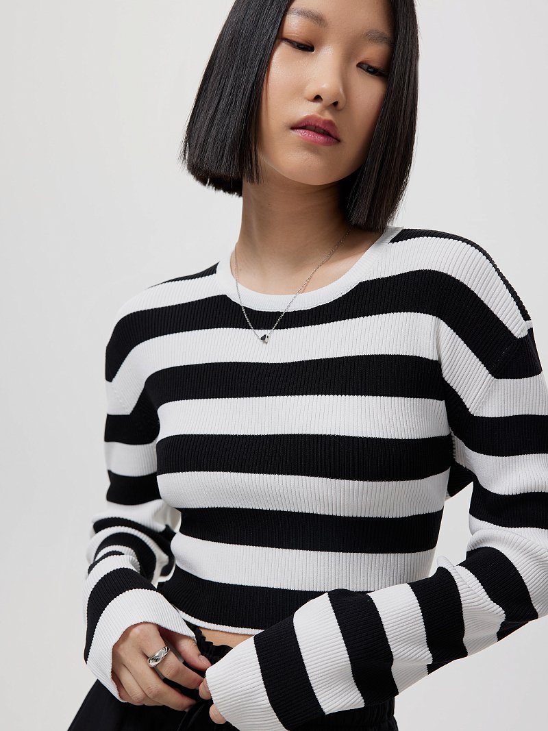 Укороченный джемпер в полоску