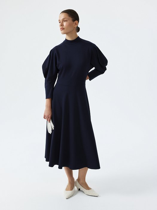 Расклешенное платье из трикотажа (Р158): фото №6