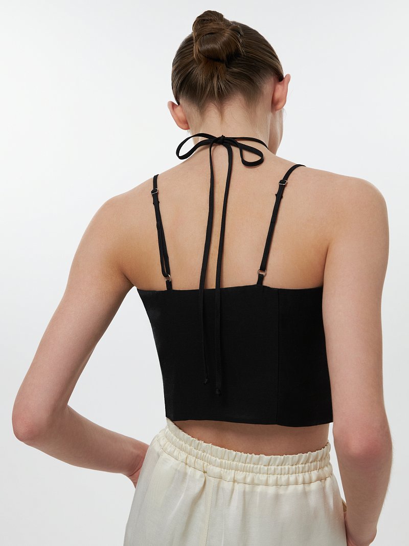 Укороченный топ со льном