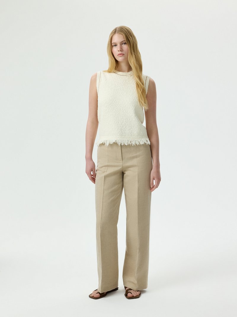 Классические брюки из хлопка и льна