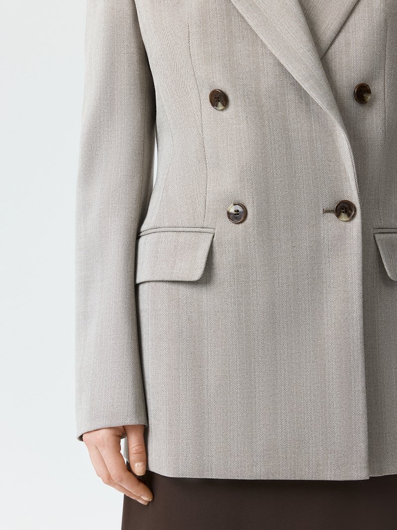 Двубортный жакет с шерстью