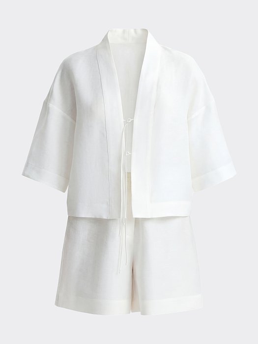 Льняной костюм с шортами: фото №8