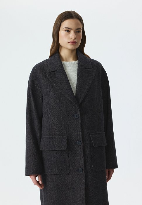 Свободное пальто «в елочку»: фото №4